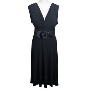Maurices Black Belted Dress Size Medium Black Stretchy Dress with Belt